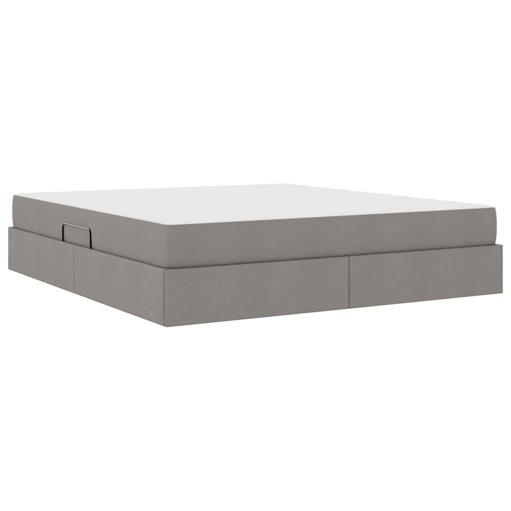 vidaXL Κρεβάτι με αποθηκευτικό χώρο και στρώμα Taupe 180 x 200 cm