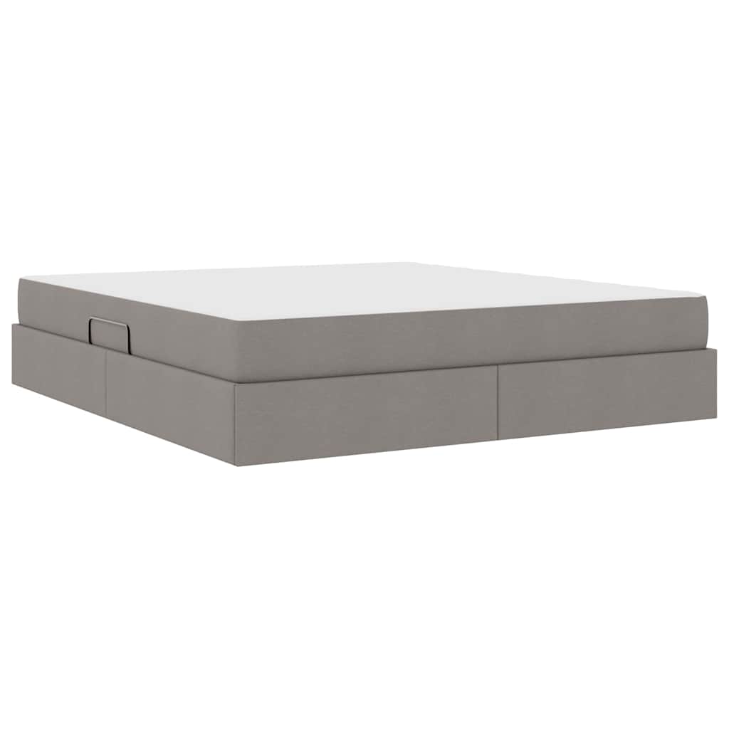 vidaXL Κρεβάτι με αποθηκευτικό χώρο και στρώμα Taupe 180 x 200 cm