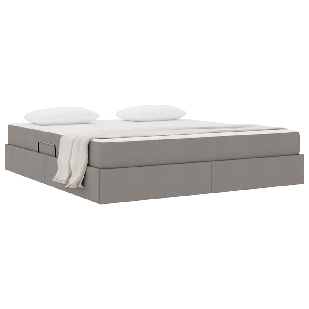 vidaXL Κρεβάτι με αποθηκευτικό χώρο και στρώμα Taupe 180 x 200 cm