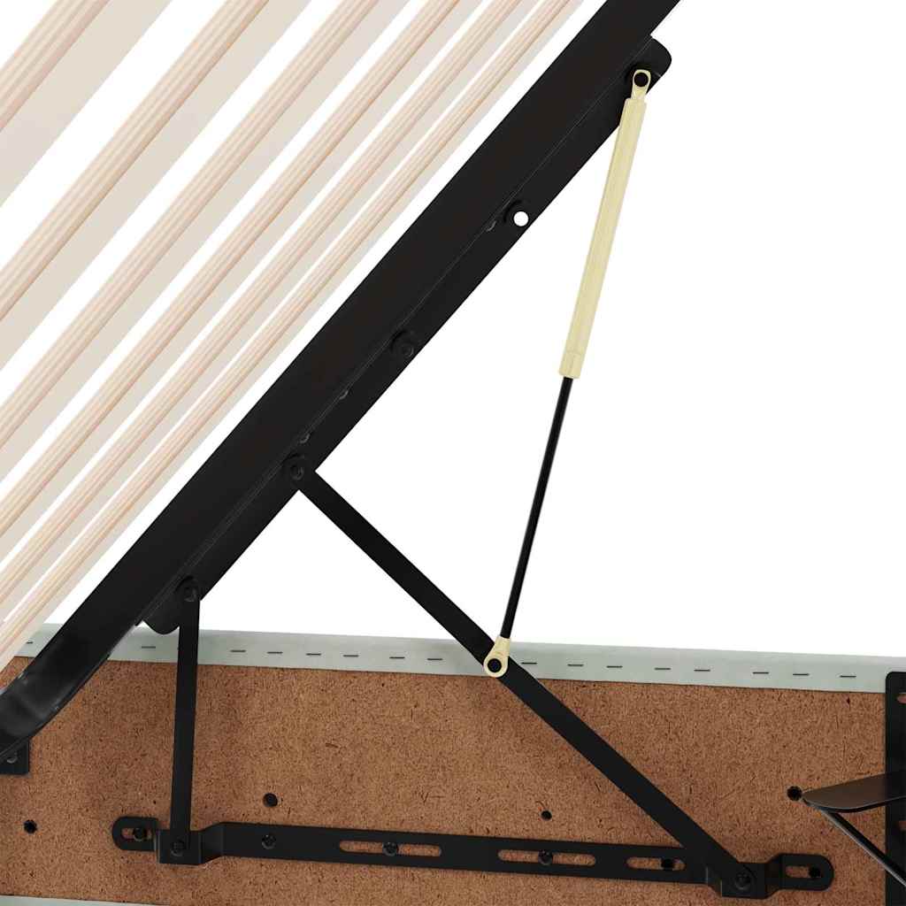 vidaXL Κρεβάτι με αποθηκευτικό χώρο και στρώμα με στρώμα Ανοιχτό γκρι