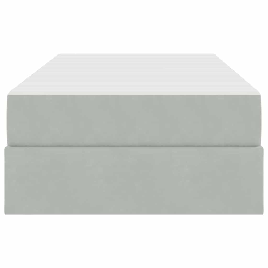 vidaXL Κρεβάτι με αποθηκευτικό χώρο και στρώμα με στρώμα Ανοιχτό γκρι