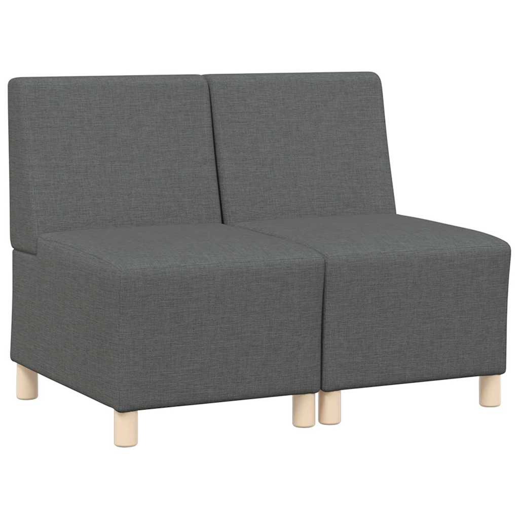 vidaXL Μοναδικός Καναπές χωρίς Χερούλια 2 pcs Σκούρο Γκρι