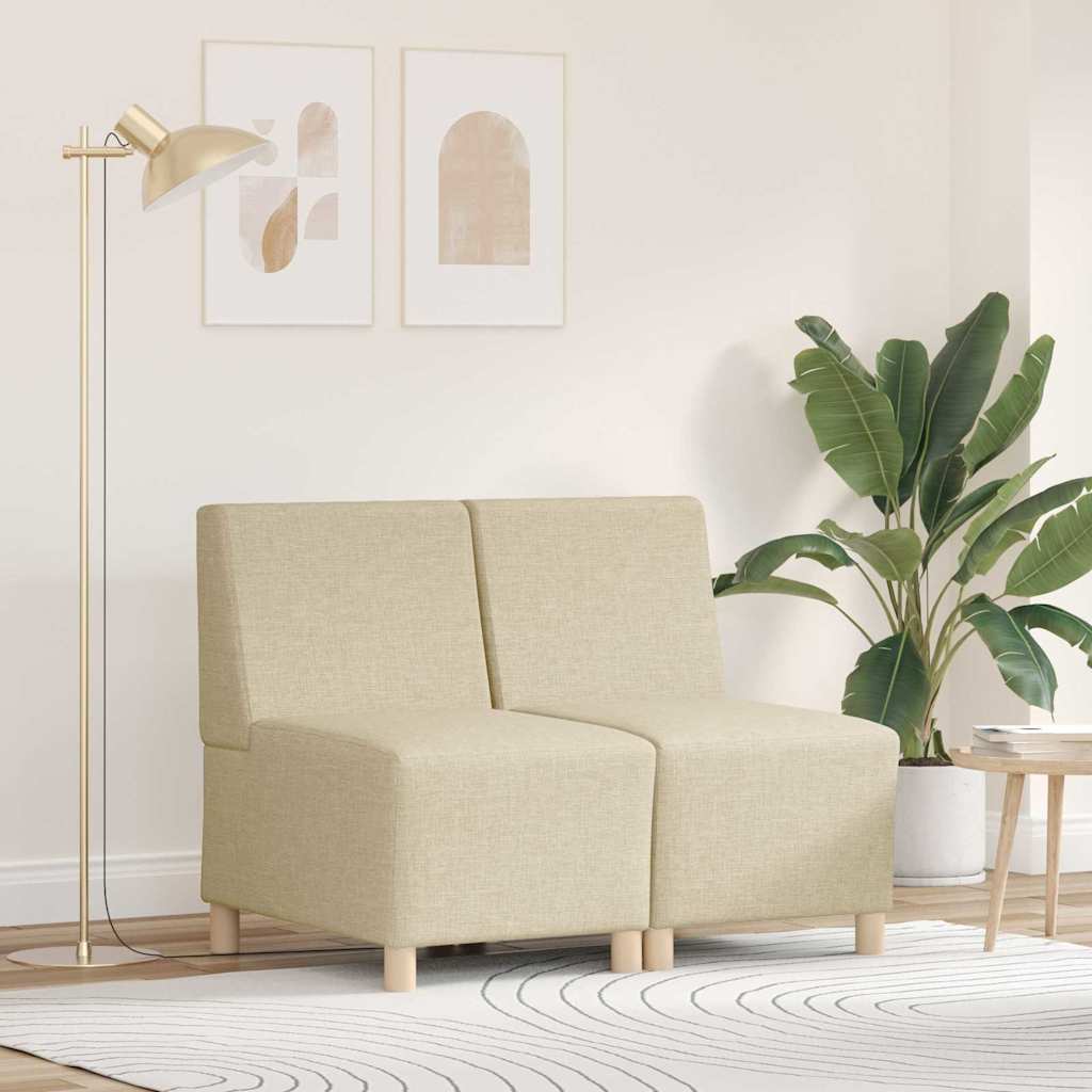 vidaXL Μοναδικός Καναπές χωρίς Χερούλια 2 pcs Κρεμ 55 x 74 x 82 εκ.