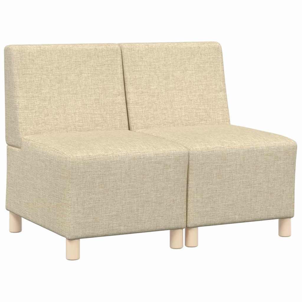 vidaXL Μοναδικός Καναπές χωρίς Χερούλια 2 pcs Κρεμ 55 x 74 x 82 εκ.