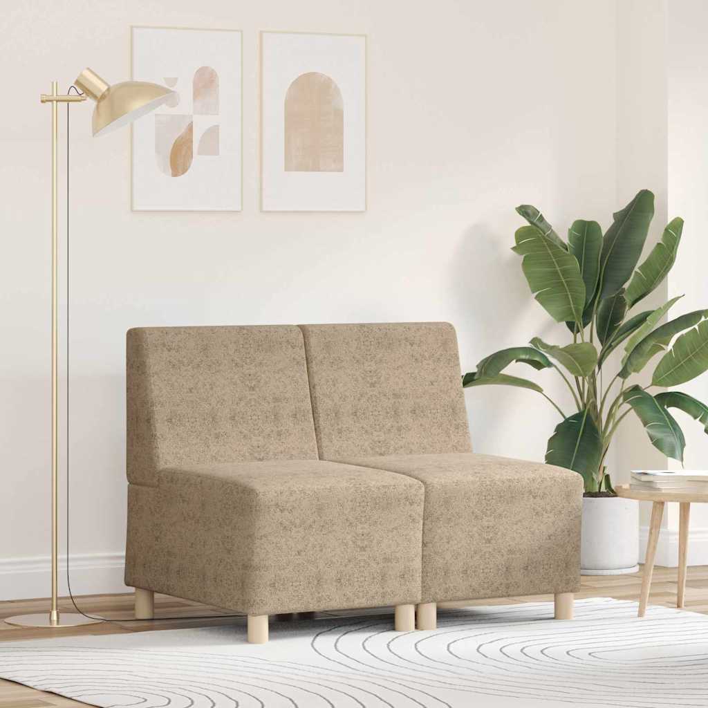 vidaXL Μοναδικός Καναπές χωρίς Χερούλια 2 pcs Ανοιχτό γκρι
