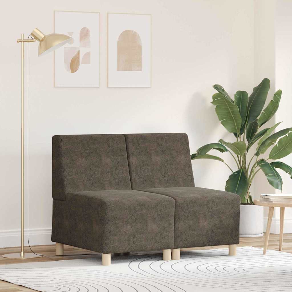 vidaXL Μοναδικός Καναπές χωρίς Χερούλια 2 pcs Σκούρο Γκρι