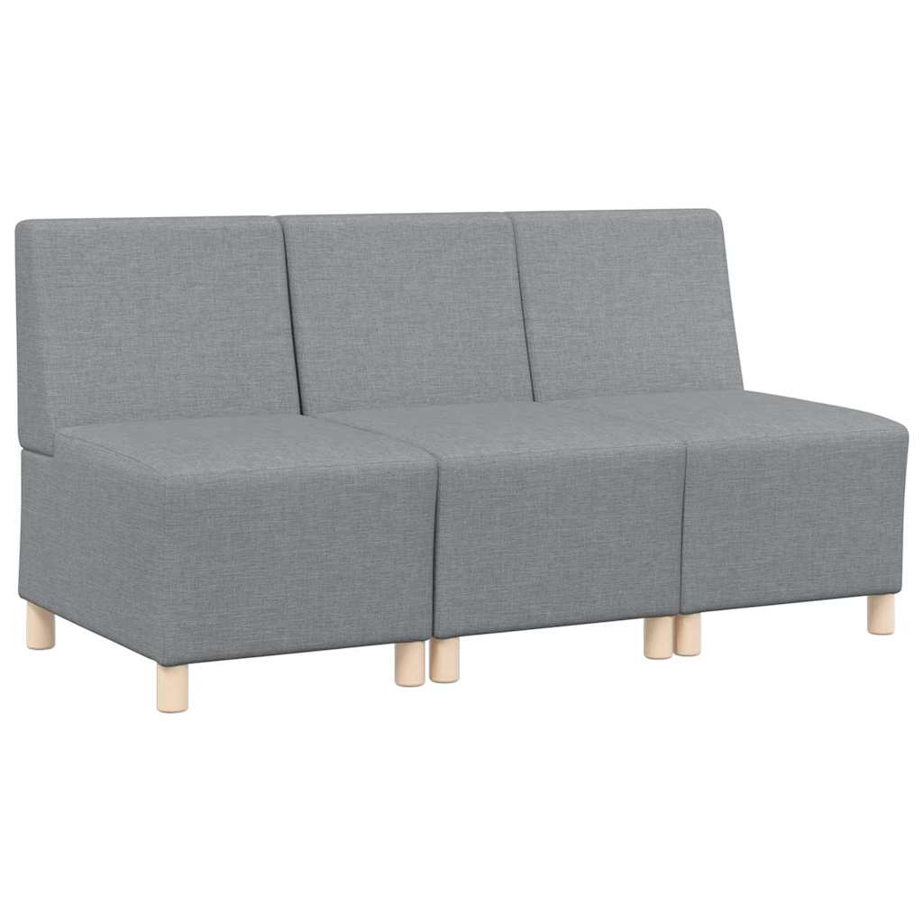 vidaXL Μοναδικός Καναπές χωρίς Χερούλια 3 pcs Ανοιχτό γκρι