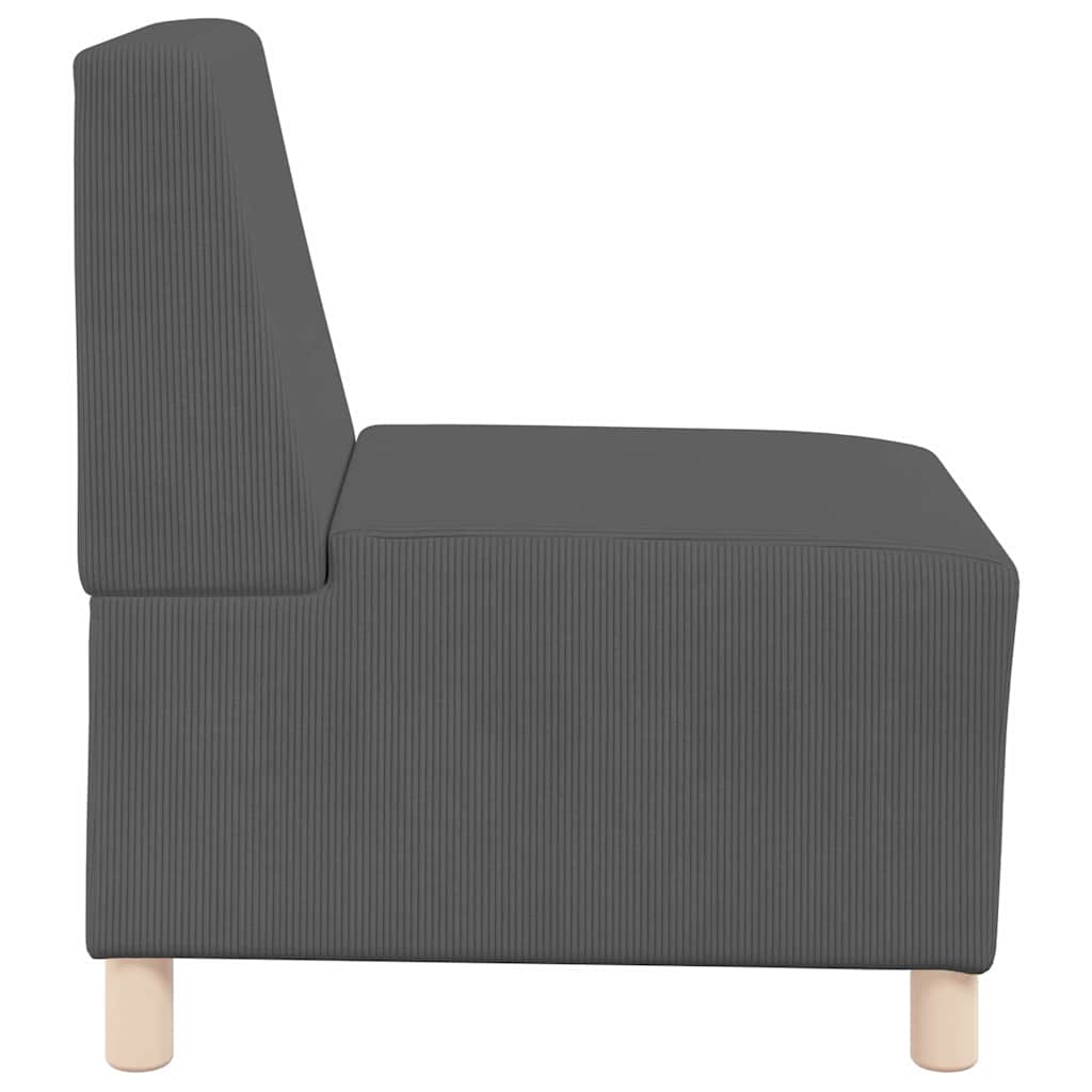 vidaXL Μοναδικός Καναπές χωρίς Χερούλια 3 pcs Σκούρο Γκρι