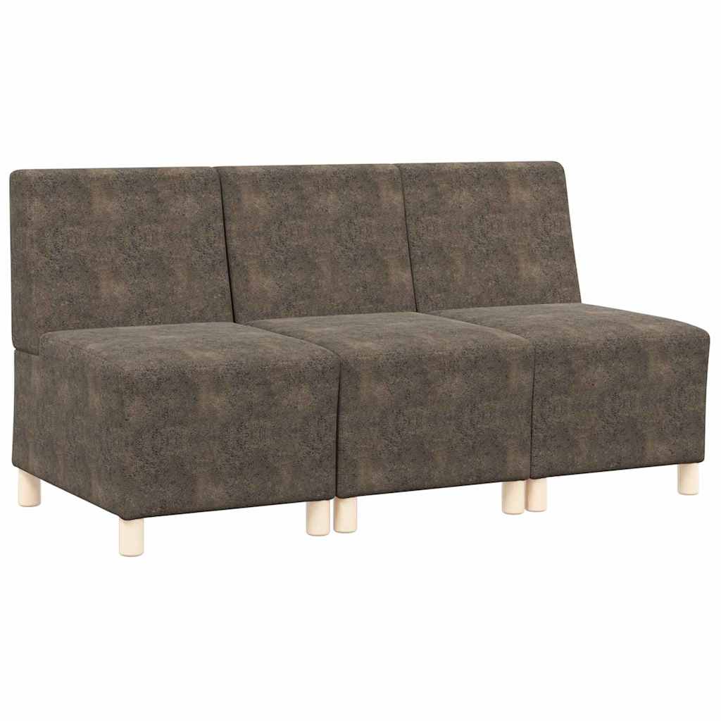 vidaXL Μοναδικός Καναπές χωρίς Χερούλια 3 pcs Σκούρο Γκρι