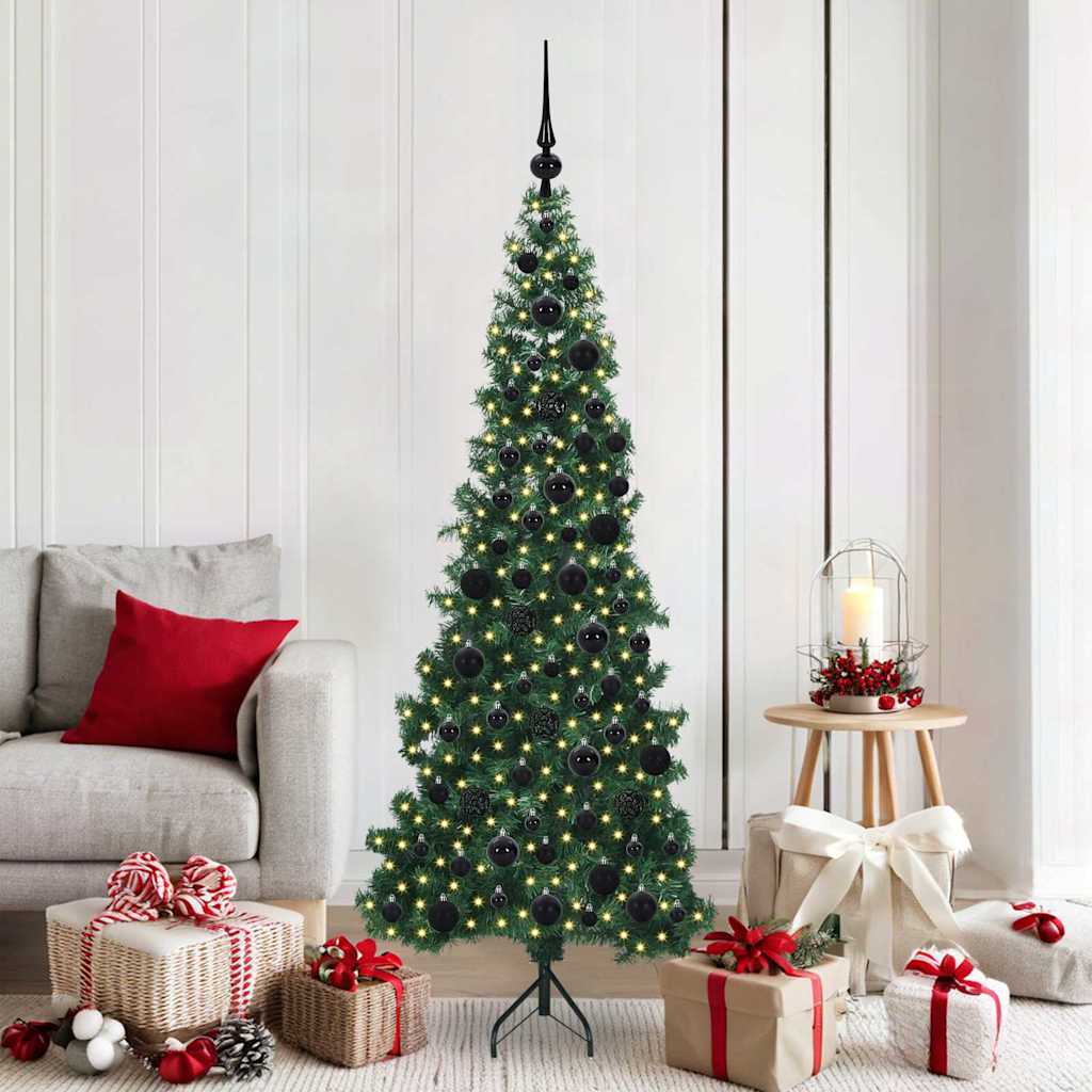 vidaXL Τεχνητό Χριστουγεννιάτικο Δέντρο Γωνίας με βάση Πράσινο 180 cm
