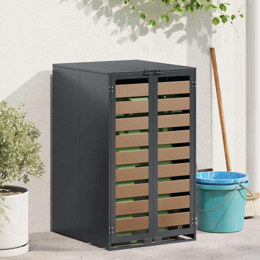 vidaXL Αποθήκευση Κάδου με Καπάκι Αερίου για Κάδο 240L Ανθρακί