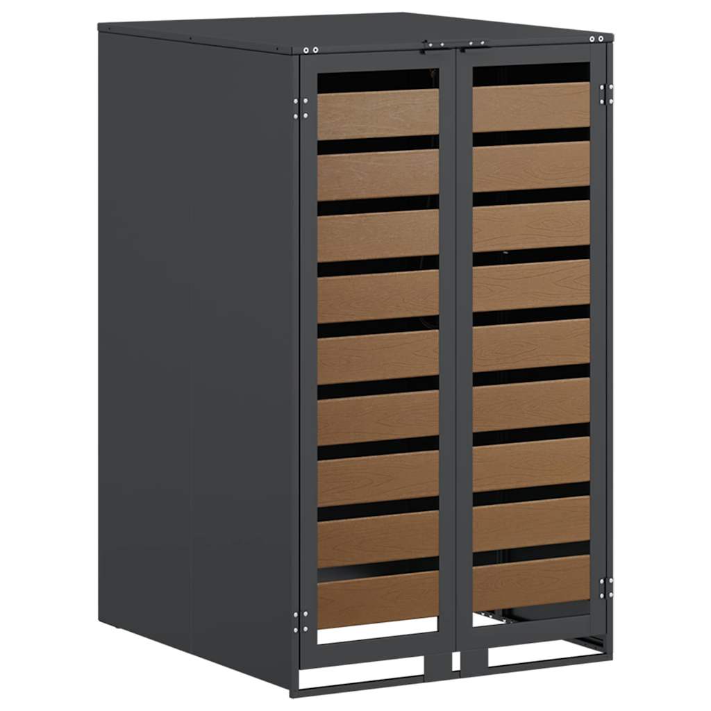 vidaXL Αποθήκευση Κάδου με Καπάκι Αερίου για Κάδο 240L Ανθρακί