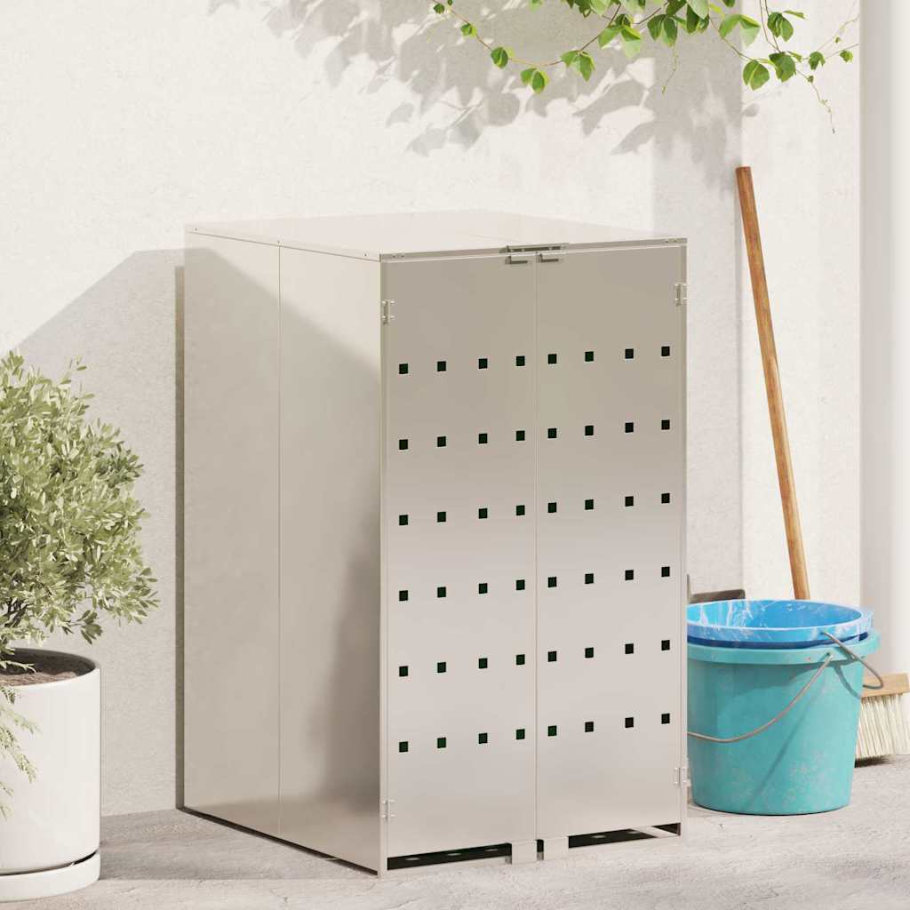 vidaXL Αποθήκευση Κάδου με Καπάκι Αερίου για Κάδο 240L Ασημί