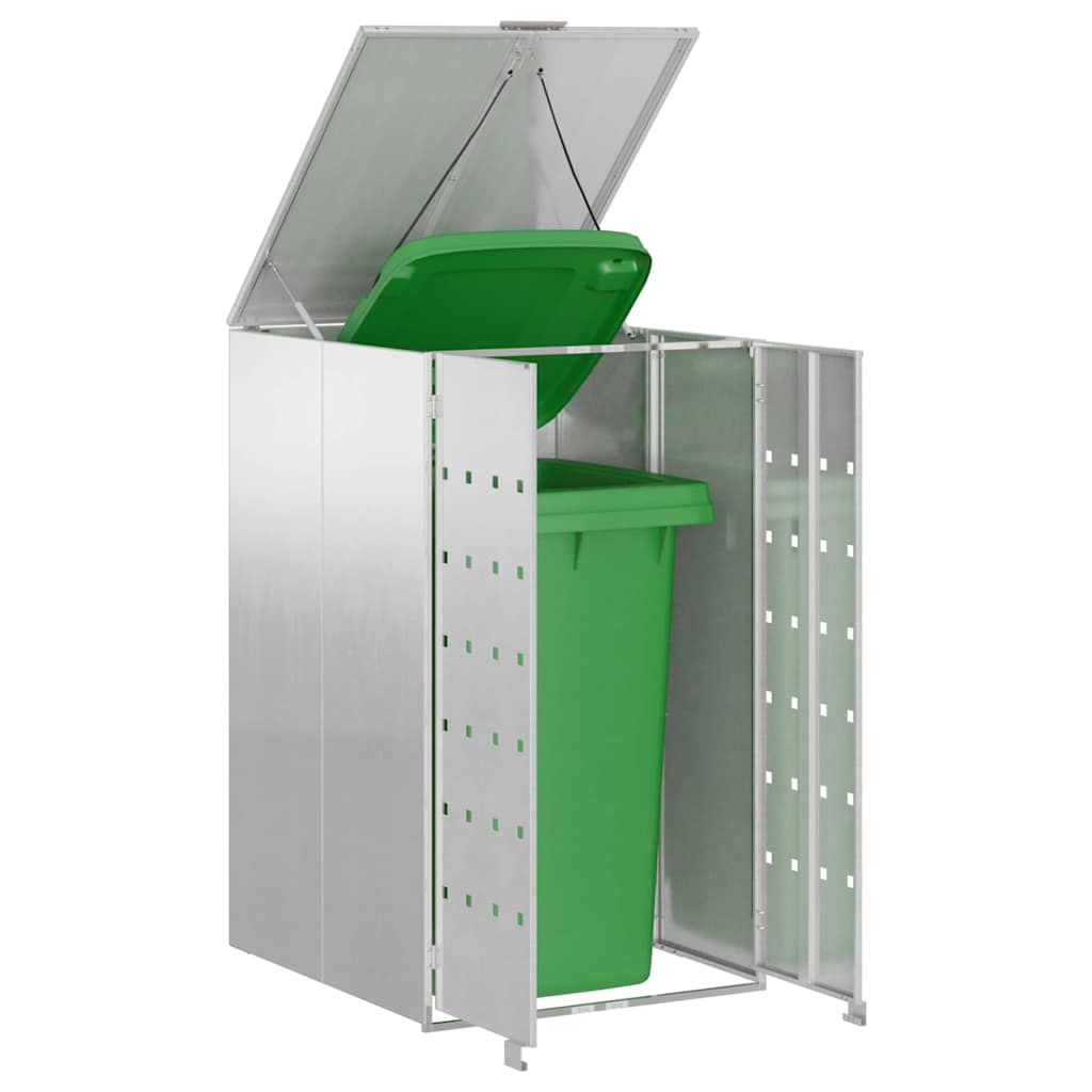 vidaXL Αποθήκευση Κάδου με Καπάκι Αερίου για Κάδο 240L Ασημί