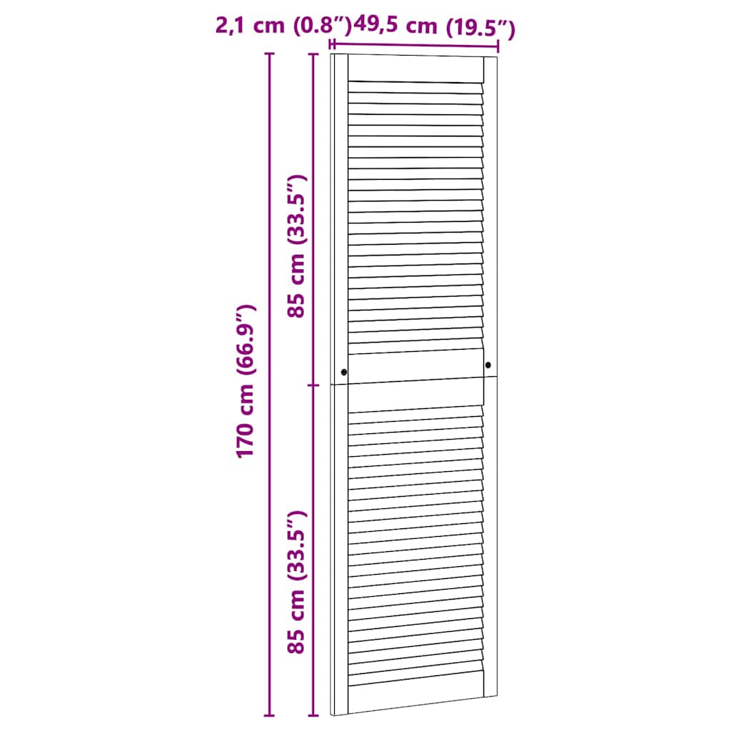 vidaXL Πόρτα Ντουλάπας Φυσικό 140.5 x 2.1 x 49.5 cm Μασίφ ξύλο πεύκου