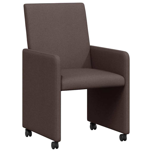 vidaXL Καρέκλες Φαγητού με Ρόδες 2 pcs Σκούρο Καφέ 57 x 66 x 94 εκ
