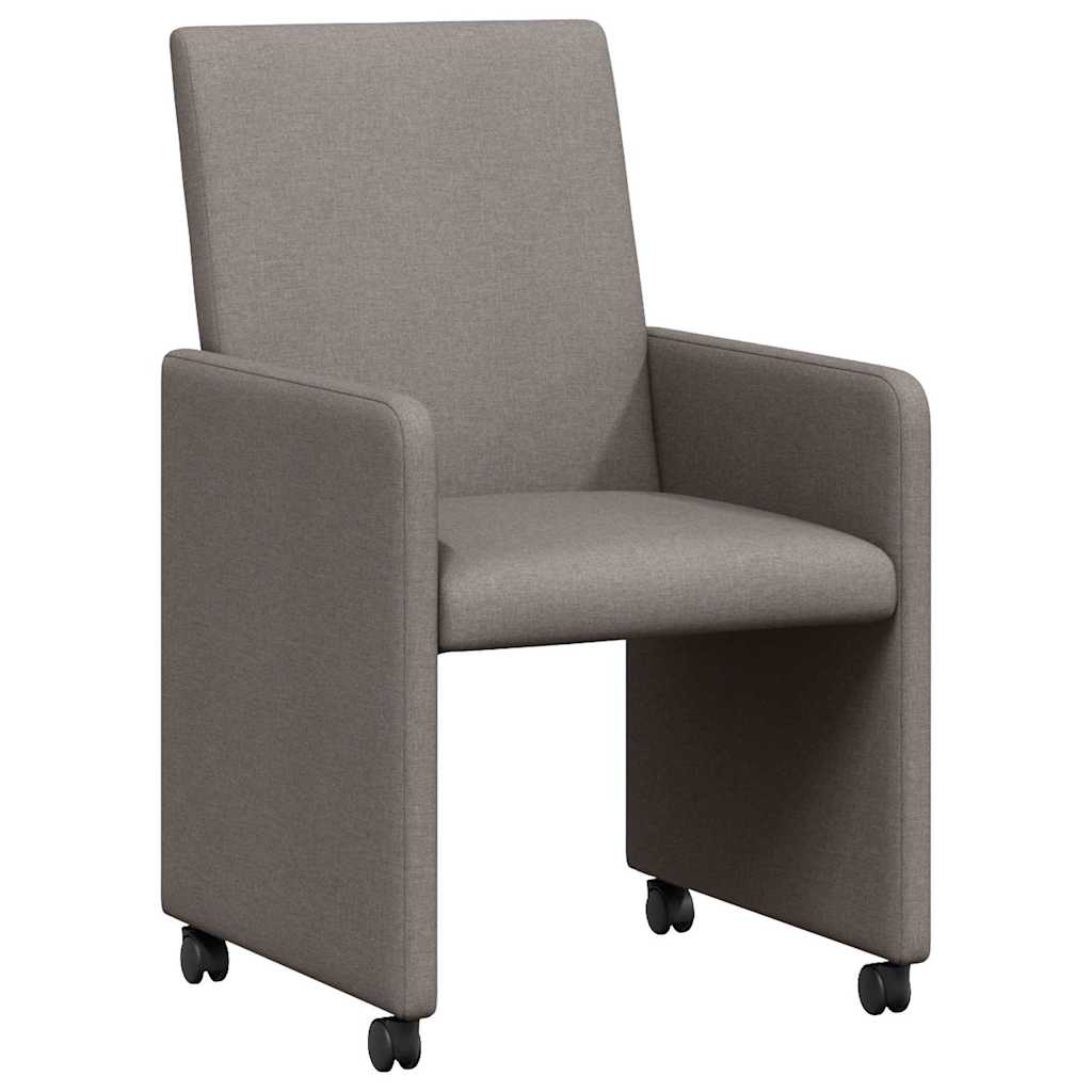 vidaXL Καρέκλες Φαγητού με Ρόδες 2 pcs Taupe 57 x 66 x 94 εκ ύφασμα