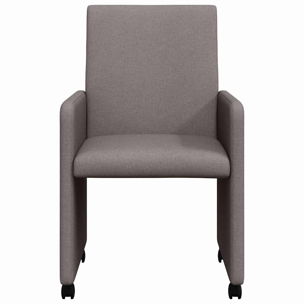 vidaXL Καρέκλες Φαγητού με Ρόδες 2 pcs Taupe 57 x 66 x 94 εκ ύφασμα