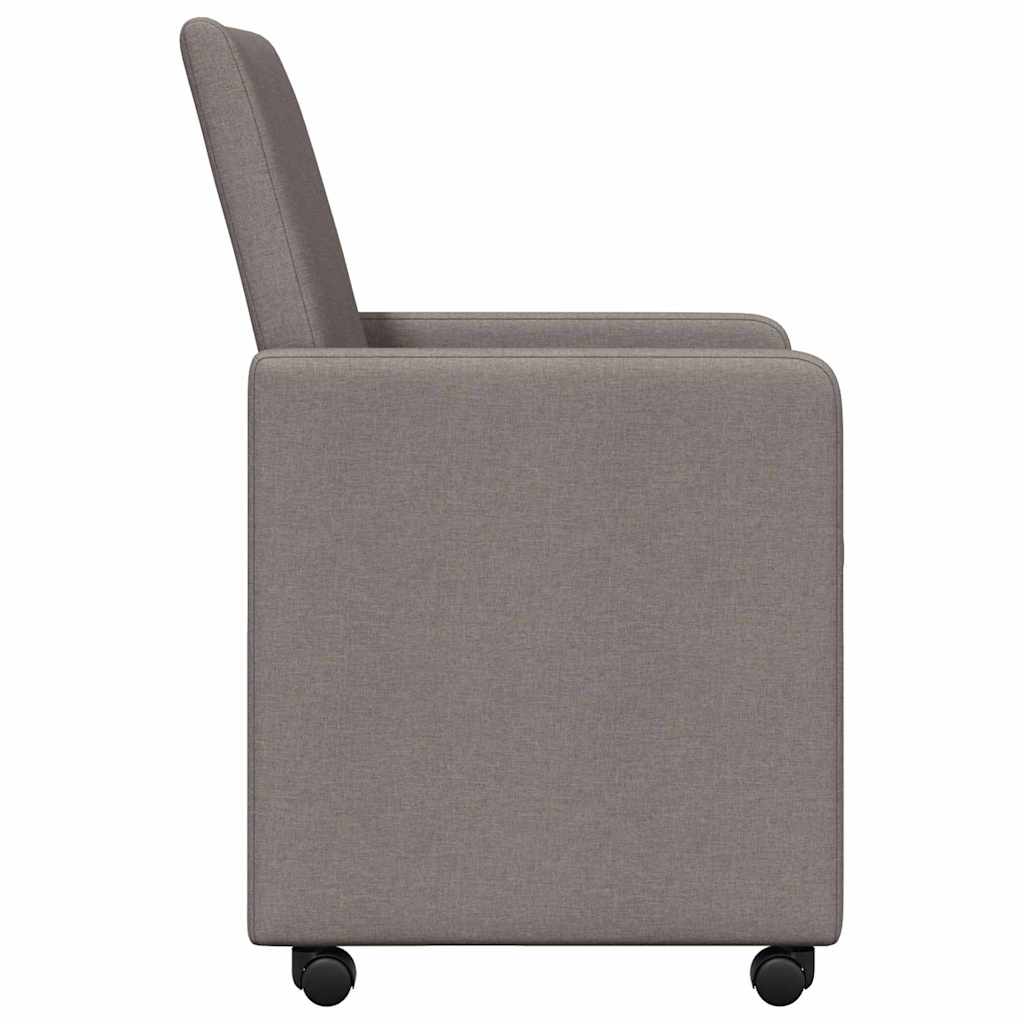 vidaXL Καρέκλες Φαγητού με Ρόδες 2 pcs Taupe 57 x 66 x 94 εκ ύφασμα