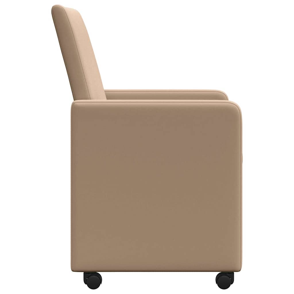 vidaXL Καρέκλες Φαγητού με Ρόδες 2 pcs Καπουτσίνο 57 x 66 x 94 εκ