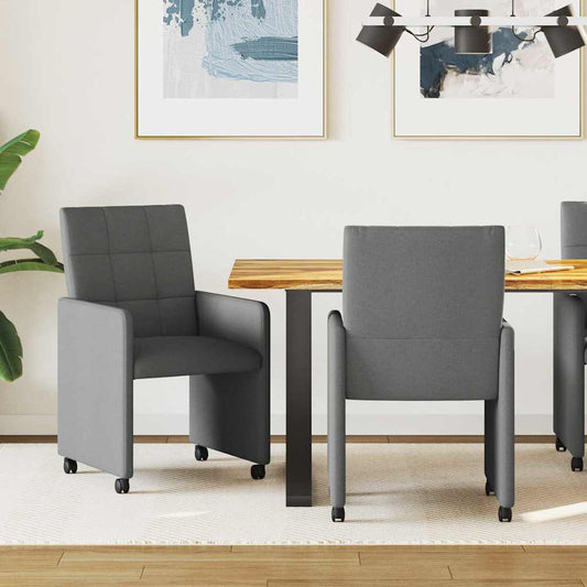 vidaXL Καρέκλες Φαγητού με Ρόδες 2 pcs Σκούρο γκρι 58 x 65 x 94 εκ