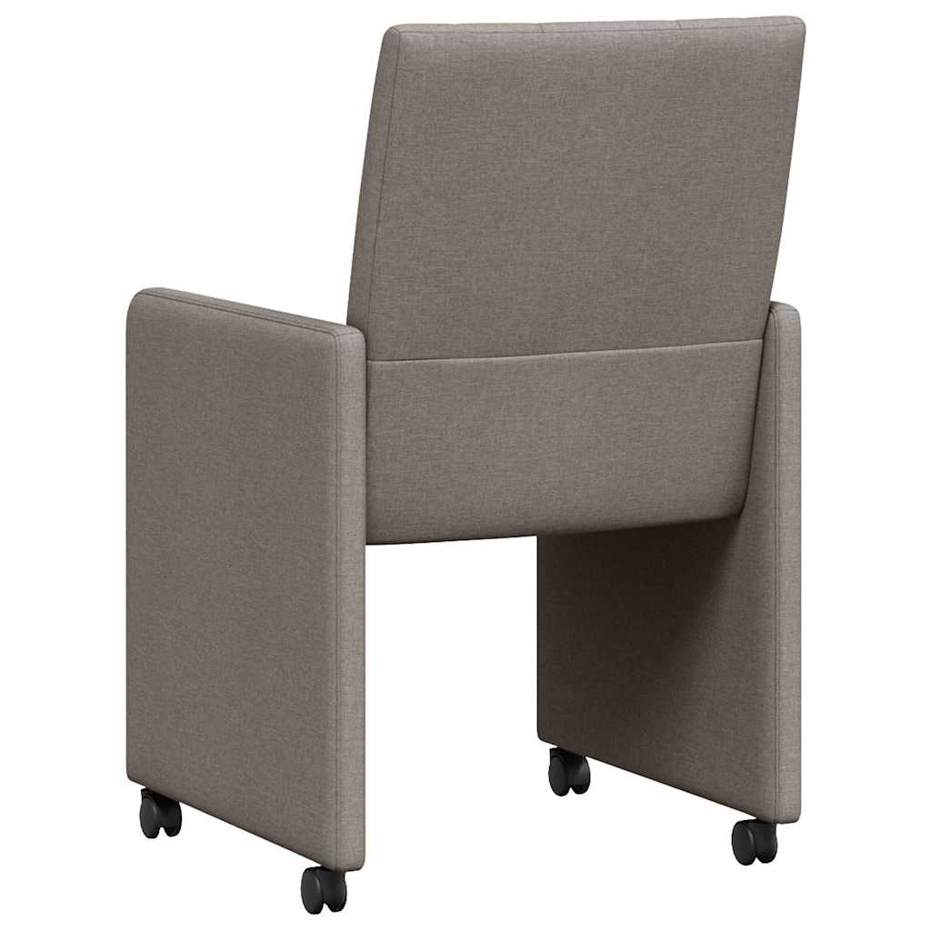 vidaXL Καρέκλες Φαγητού με Ρόδες 2 pcs Taupe 58 x 65 x 94 εκ ύφασμα