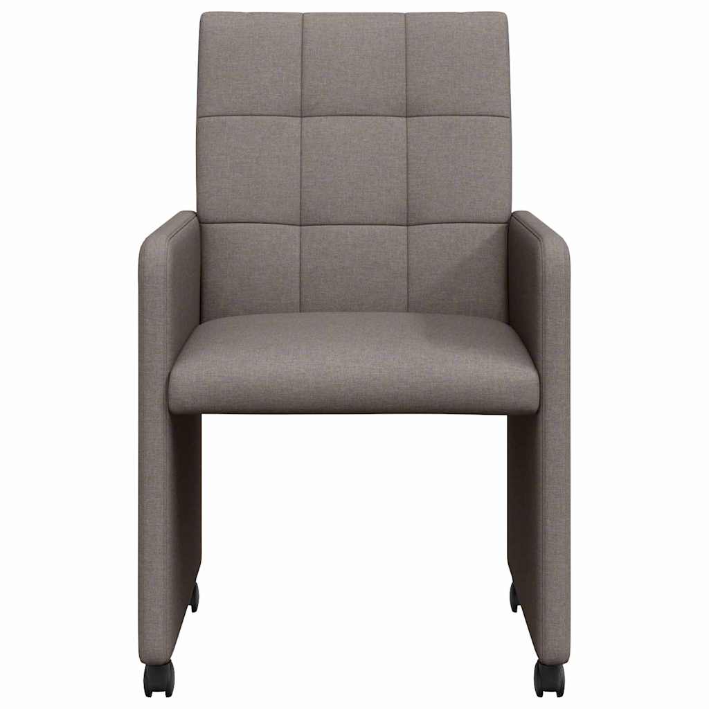 vidaXL Καρέκλες Φαγητού με Ρόδες 2 pcs Taupe 58 x 65 x 94 εκ ύφασμα