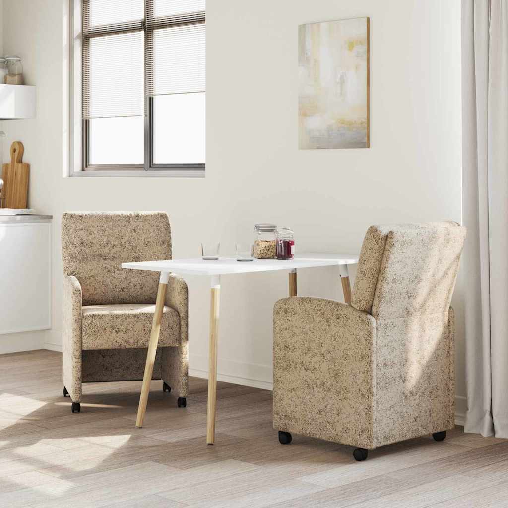 vidaXL Καρέκλες Φαγητού με Ρόδες 2 pcs Ανοιχτό γκρι 57 x 67 x 95 εκ