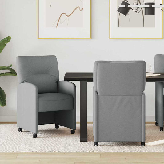 vidaXL Καρέκλες Φαγητού με Ρόδες 2 pcs Ανοιχτό γκρι 57 x 67 x 95 εκ