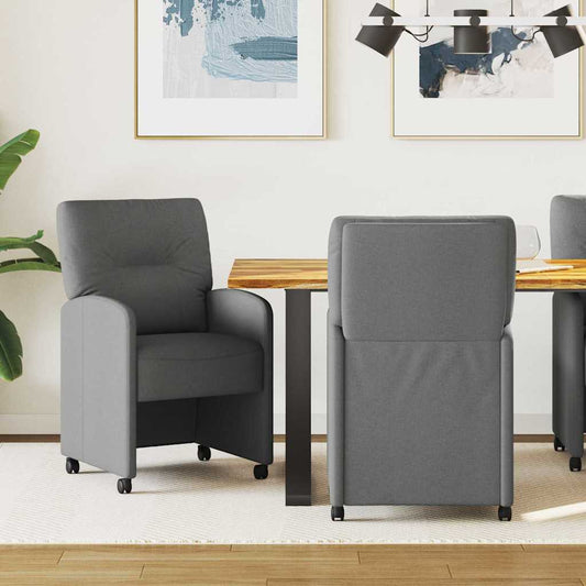 vidaXL Καρέκλες Φαγητού με Ρόδες 2 pcs Σκούρο γκρι 57 x 67 x 95 εκ