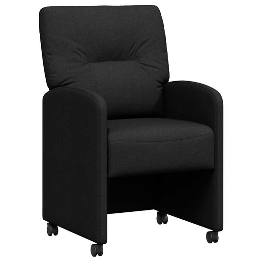 vidaXL Καρέκλες Φαγητού με Ρόδες 2 pcs Μαύρο 57 x 67 x 95 εκ ύφασμα