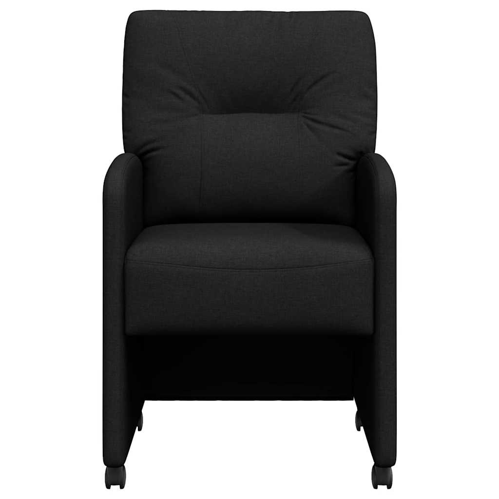 vidaXL Καρέκλες Φαγητού με Ρόδες 2 pcs Μαύρο 57 x 67 x 95 εκ ύφασμα