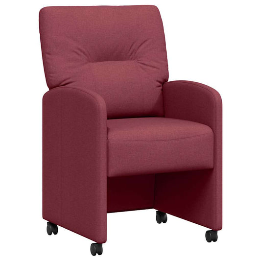 vidaXL Καρέκλες Φαγητού με Ρόδες 2 pcs Μπορντό 57 x 67 x 95 εκ ύφασμα