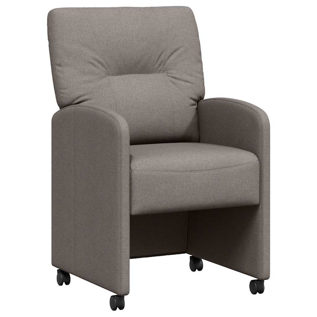 vidaXL Καρέκλες Φαγητού με Ρόδες 2 pcs Taupe 57 x 67 x 95 εκ ύφασμα