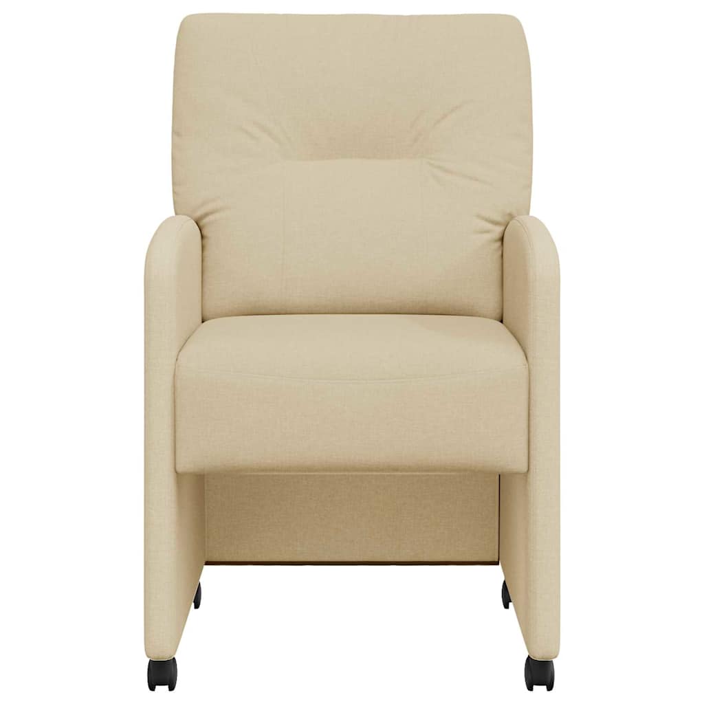 vidaXL Καρέκλες Φαγητού με Ρόδες 2 pcs Κρεμ 57 x 67 x 95 εκ ύφασμα
