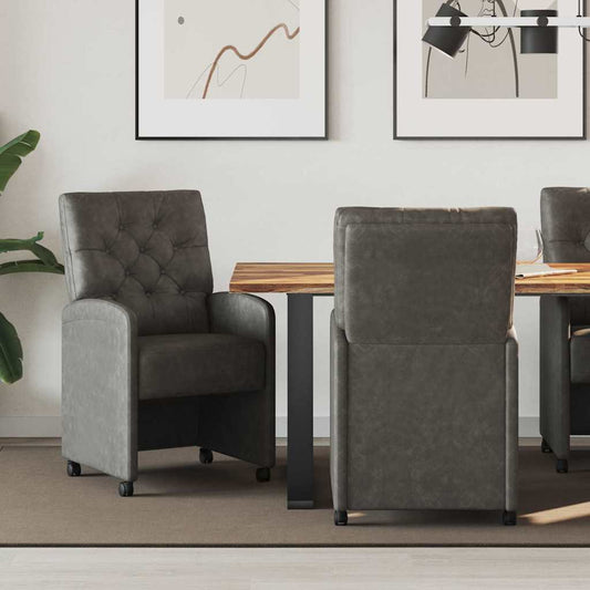 vidaXL Καρέκλες Φαγητού με Ρόδες 2 pcs Μαύρο 58 x 67 x 97 εκ