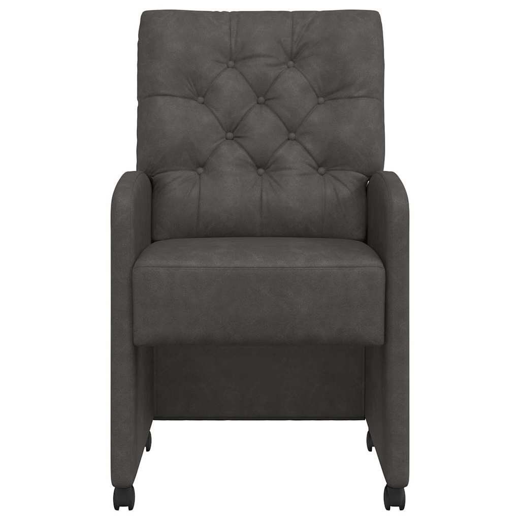 vidaXL Καρέκλες Φαγητού με Ρόδες 2 pcs Μαύρο 58 x 67 x 97 εκ