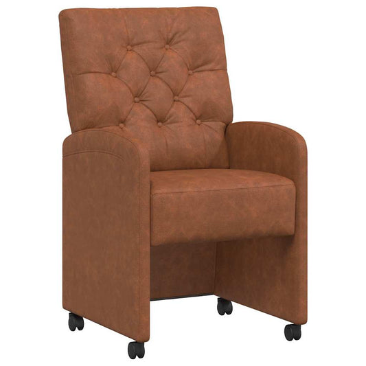 vidaXL Καρέκλες Φαγητού με Ρόδες με τροχούς 2 pcs Καφέ 58 x 67 x 97 εκ