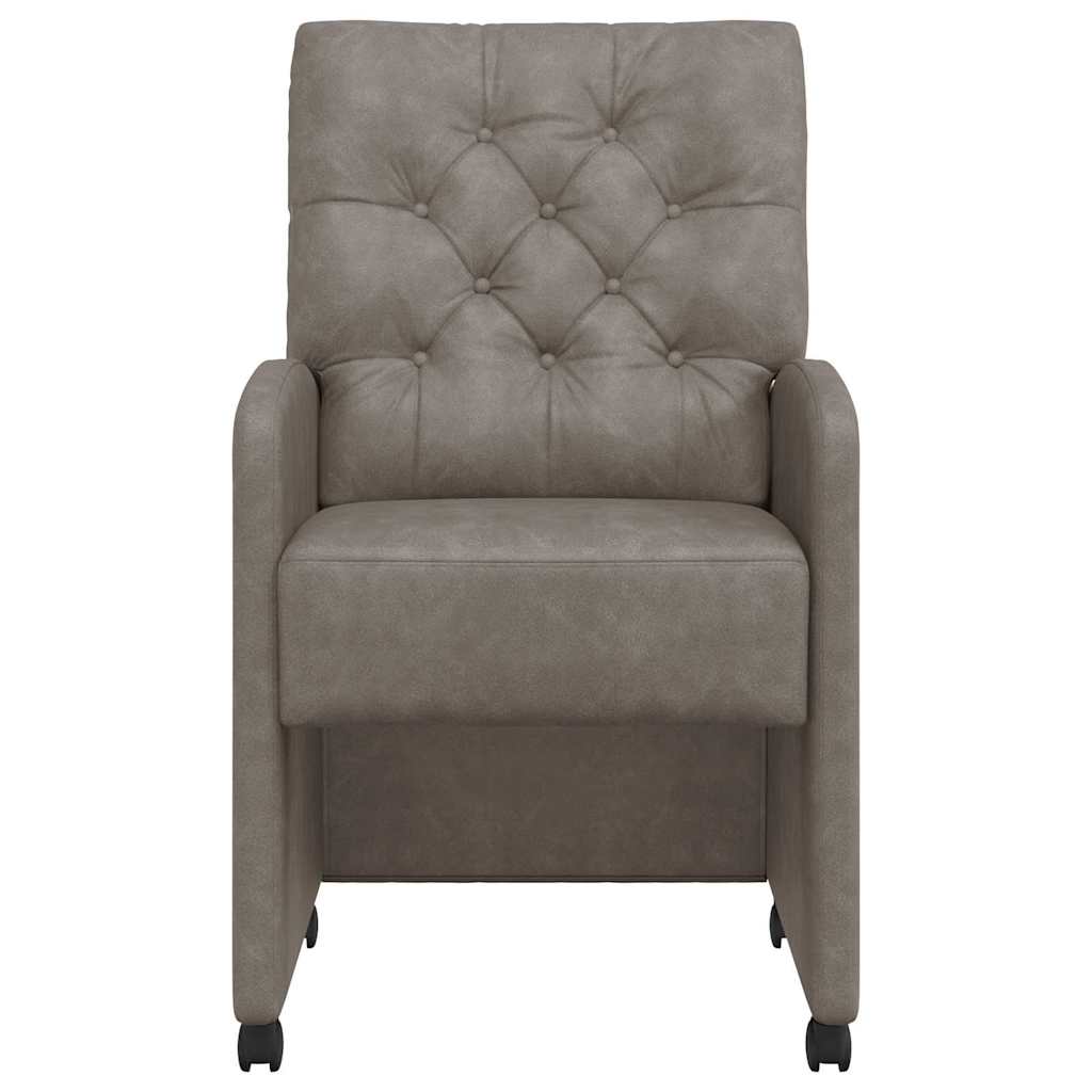 vidaXL Καρέκλες Φαγητού με Ρόδες με τροχούς 2 pcs Γκρι 58 x 67 x 97 εκ