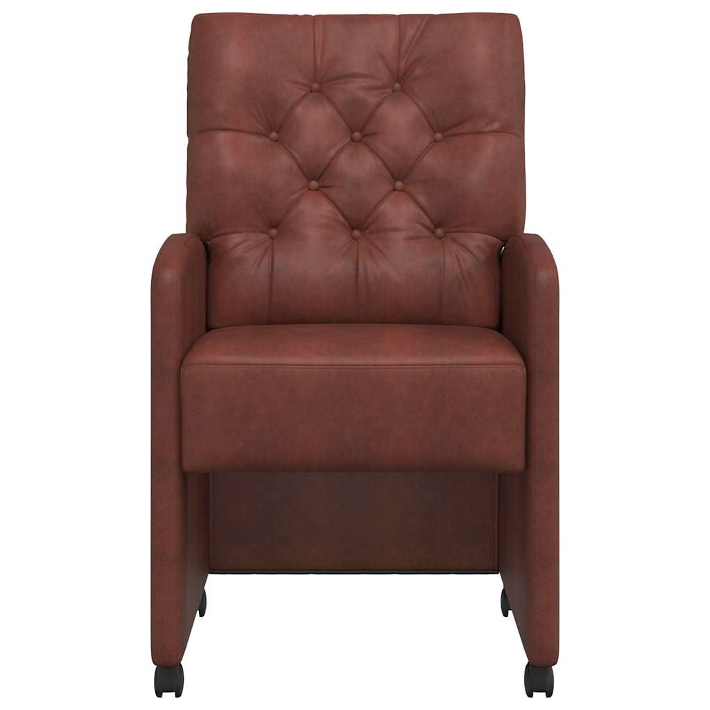 vidaXL Καρέκλες Φαγητού με Ρόδες 2 pcs Λαμπερό καφέ 58 x 67 x 97 εκ