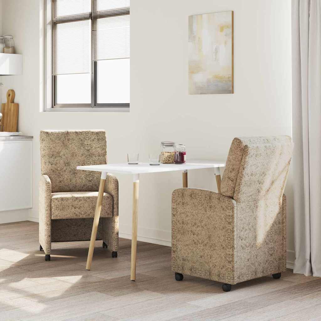 vidaXL Καρέκλες Φαγητού με Ρόδες 2 pcs Ανοιχτό γκρι 58 x 67 x 97 εκ