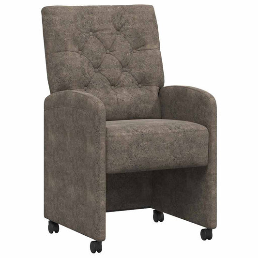 vidaXL Καρέκλες Φαγητού με Ρόδες 2 pcs Σκούρο γκρι 58 x 67 x 97 εκ
