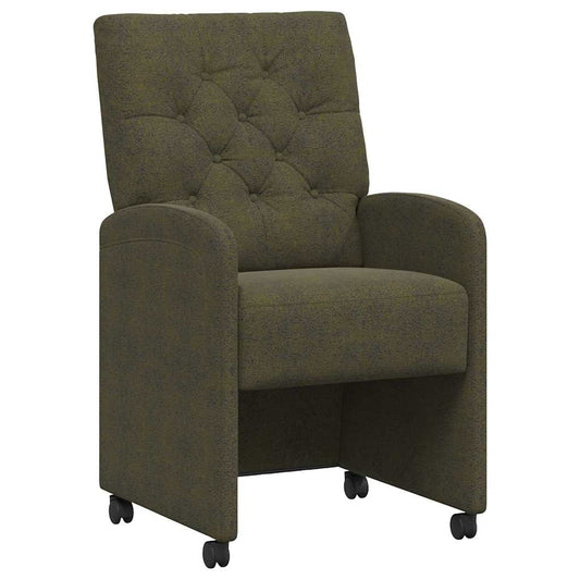 vidaXL Καρέκλες Φαγητού με Ρόδες με τροχούς 2 pcs Στρατιωτικό πράσινο