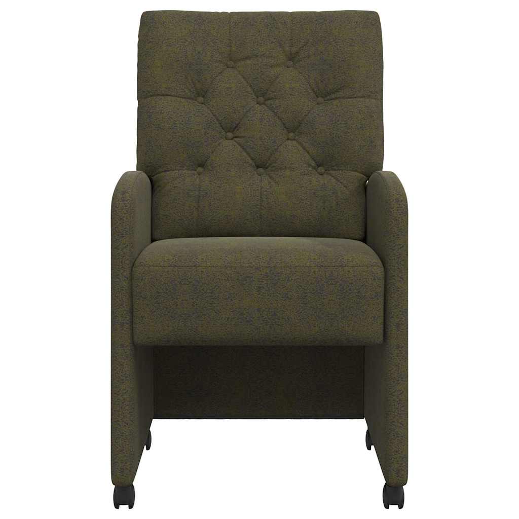 vidaXL Καρέκλες Φαγητού με Ρόδες με τροχούς 2 pcs Στρατιωτικό πράσινο