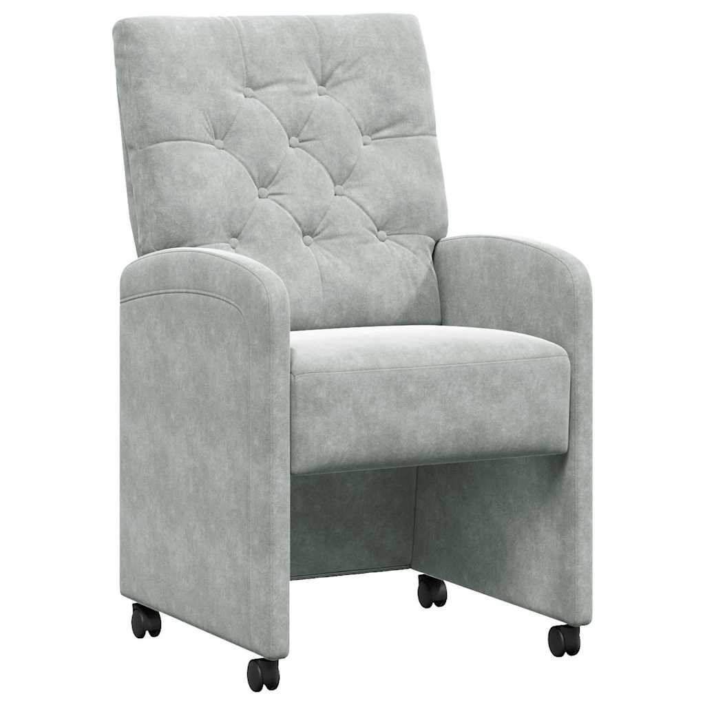 vidaXL Καρέκλες Φαγητού με Ρόδες 2 pcs Ανοιχτό γκρι 58 x 67 x 97 εκ