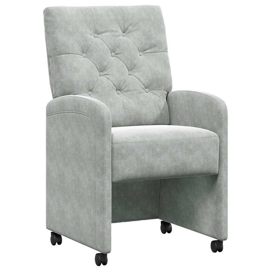 vidaXL Καρέκλες Φαγητού με Ρόδες 2 pcs Ανοιχτό γκρι 58 x 67 x 97 εκ