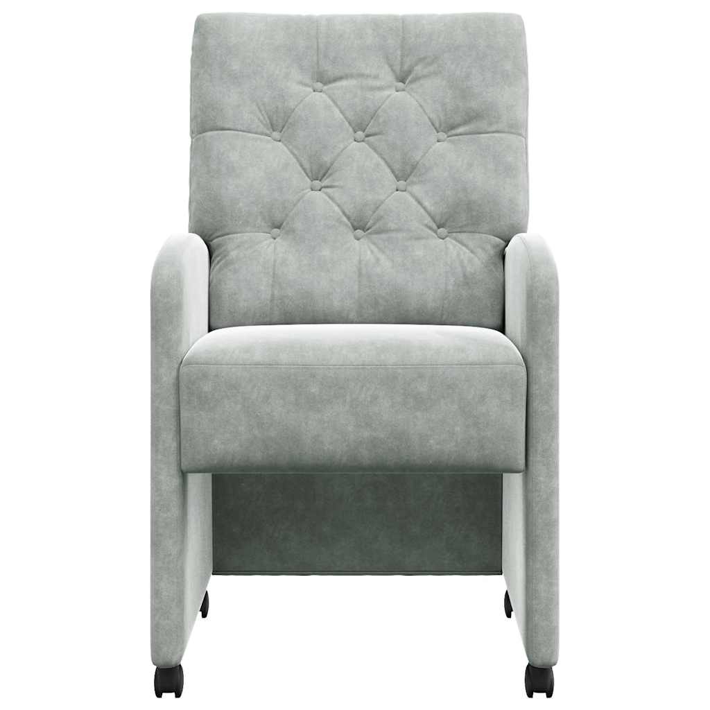 vidaXL Καρέκλες Φαγητού με Ρόδες 2 pcs Ανοιχτό γκρι 58 x 67 x 97 εκ