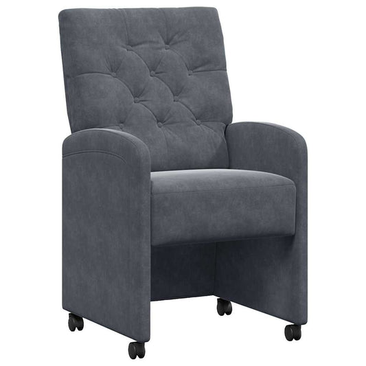 vidaXL Καρέκλες Φαγητού με Ρόδες 2 pcs Σκούρο γκρι 58 x 67 x 97 εκ