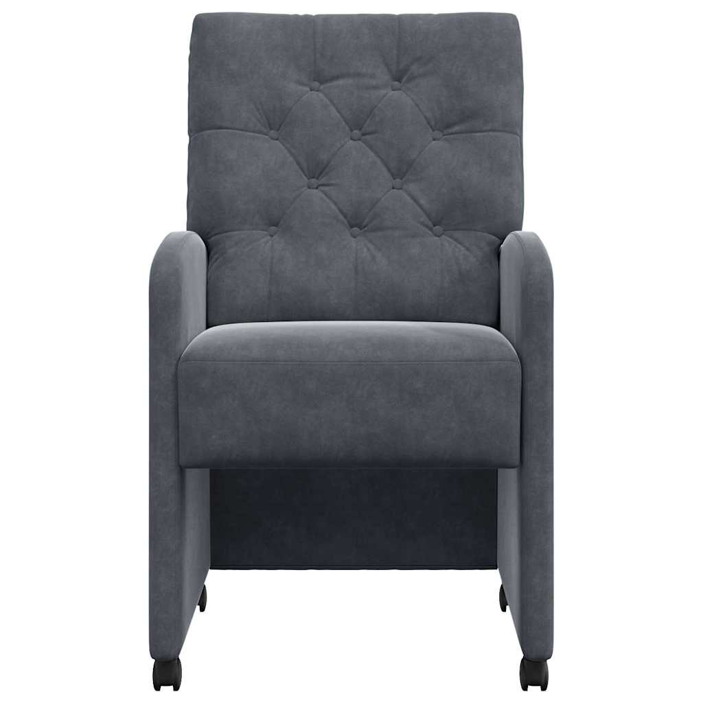 vidaXL Καρέκλες Φαγητού με Ρόδες 2 pcs Σκούρο γκρι 58 x 67 x 97 εκ