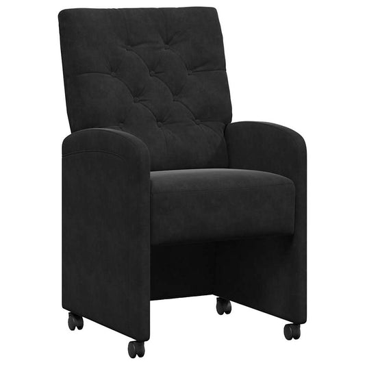 vidaXL Καρέκλες Φαγητού με Ρόδες 2 pcs Μαύρο 58 x 67 x 97 εκ Βελούδο